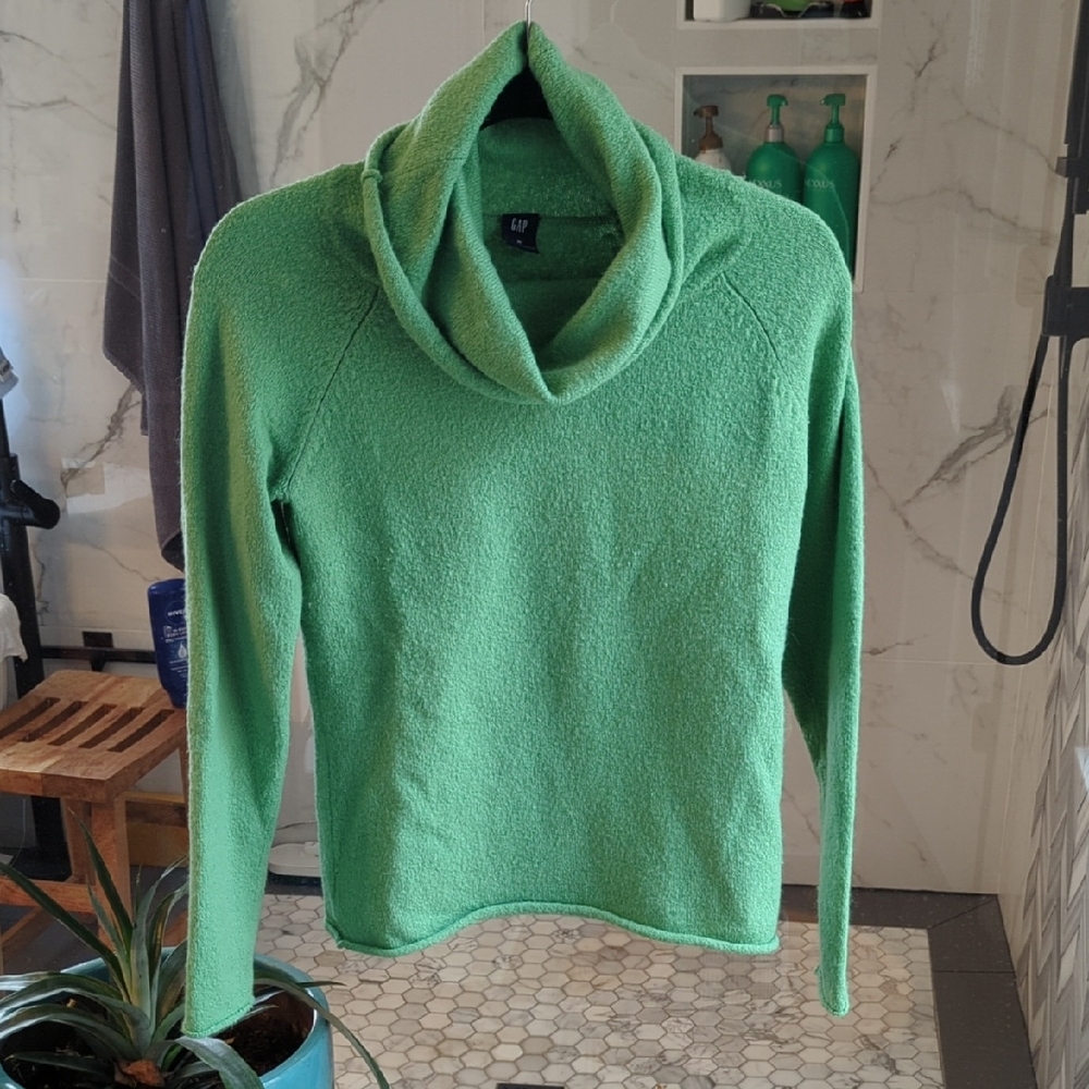 GAP Vibrant Green Cowl Neck Sweater